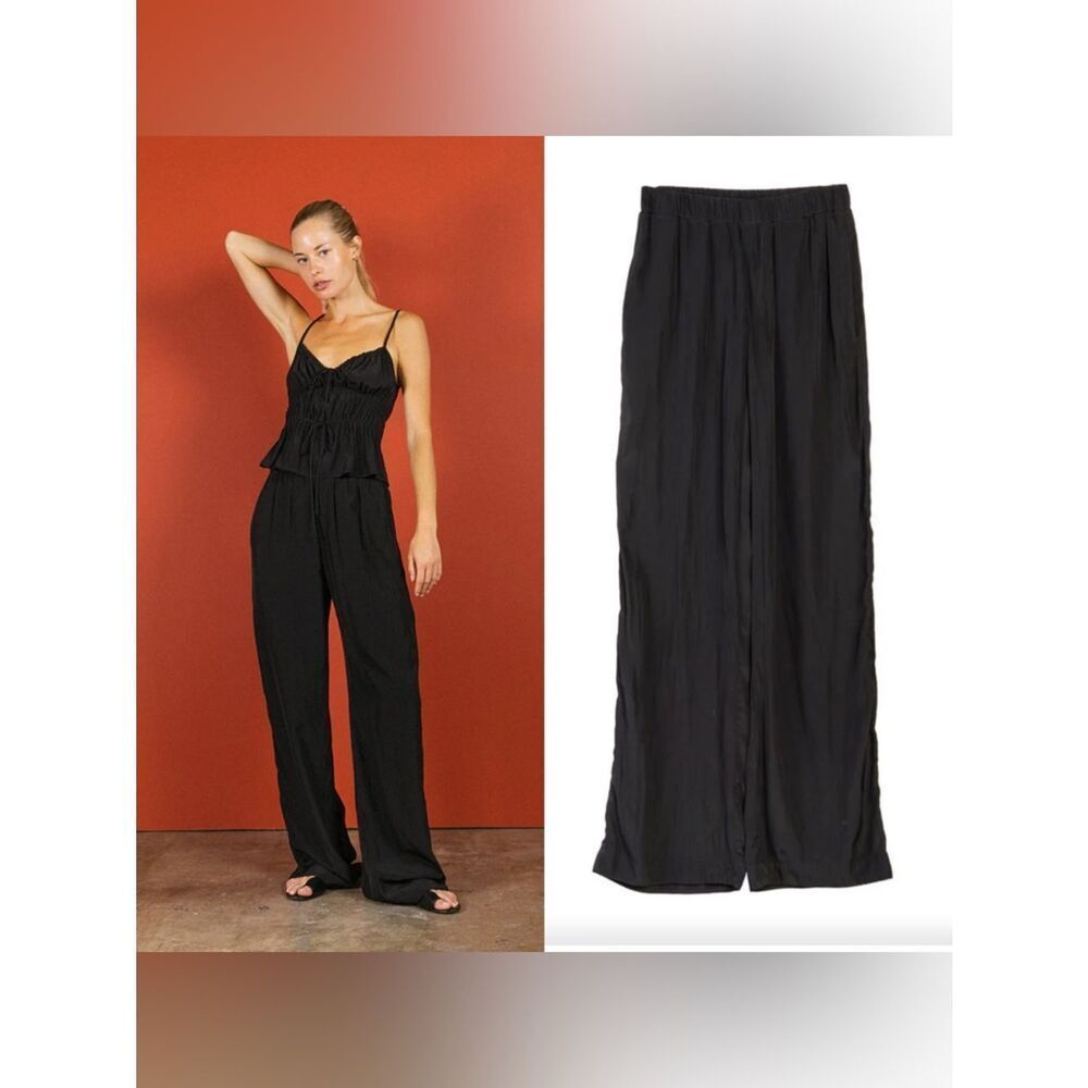 NWT CIAO Lucia Satin Barca wide leg pant
